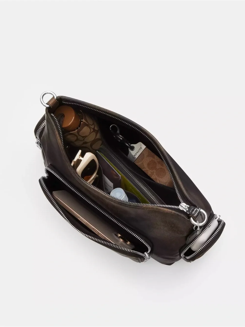 COACH Laurel Shoulder Bag With Pockets In Loved Leather-Large